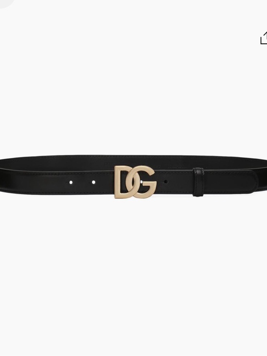 Dolce&Gabbana DG Logo Buckle Leather Belt